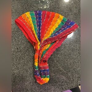 Unbranded Fair Trade Handmade Woven Threaded Fabric Rainbow Stretchy Headband